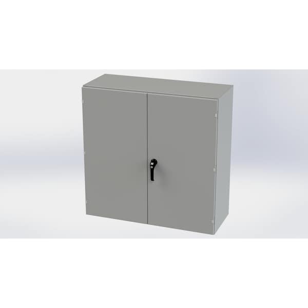 3 Point Latch with Padlock Handle Electrical Enclosures, 42 in H, 16 in D, 42 in W, NEMA 3R, 12, 13